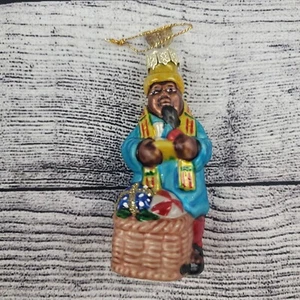 Thomas Pacconi Museum Blown Glass Christmas Ornament World Santa Africa - Picture 1 of 2