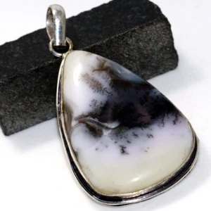 Dendritic Opal 925 Silver Plated Gemstone Pendant 2.2" Valentine Jewelry GW - Imagen 1 de 3