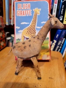 VINTAGE 1950'S T.N. PLUSH GIRAFFE WIND UP made in OCCUPIED JAPAN In Box - Picture 1 of 15