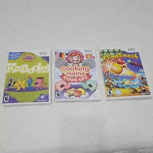 Lot Of 3 Nintendo Wii Rated E Kids Games: Cooking Mama, Fling Smash, Kabookii - Picture 1 of 4