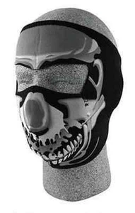 SKULL Chrome Neoprene Face Mask Biker Motorcycle Snowboard Ski Cold Weather - Bild 1 von 1