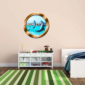Calcomanía de pared de vinilo peeling y palo de ojo de buey Dolphin VWAQ - BP26 - Imagen 1 de 5