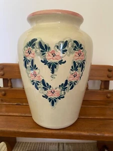 Genuine Handcrafted Pottery from Marshall, TX. The Vase is 10" Tall with Flor - Picture 1 of 4