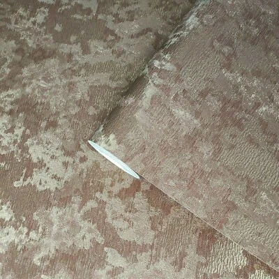 Vinyl Textured Plain Modern Wallpaper brown bronze rustic metallic faux plaster - Image 1 of 4