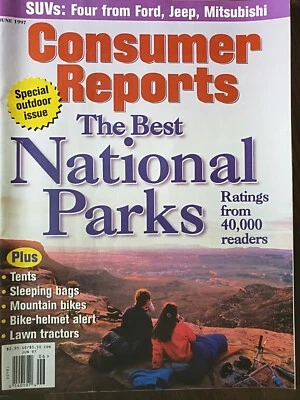 Best National Parks Consumer Reports Magazine June 1997 Best National Parks D291 Foto 1 de 3