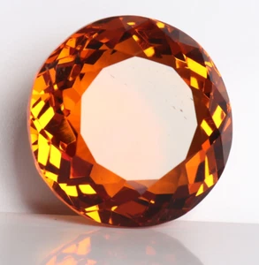 Large Yellow Citrine 76.45 Ct. Round Cut AAA+ Loose Gemstone for Ring & Pendant - Picture 1 of 6