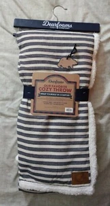 Dearfoams Plaid Cozy Throw Gift Set Black White NWT - Picture 1 of 6