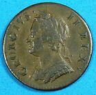 Uk Great Britain Farthing Copper Coin, 1754 George Ii, Very Nice Better Grade