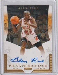 Glen Rice 2011-12 Panini Private Signings Autograph Auto #PS-GR Heat Hornets - Picture 1 of 1