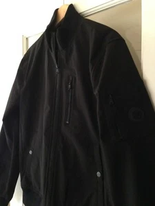 Neu mit Etikett Michael Kors klassische schwarze Herrenjacke gerippter Kragen Mantel M MX26337 $ 200 - Bild 1 von 8