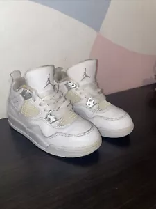 Air Jordan 4 Retro PS - Pure Money White Metallic Silver Size 12C - Picture 1 of 13