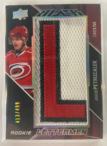 2009-10 UD Black Rookie Lettermen 3 Color "L" Patch #47 Jakub Petruzalek /499