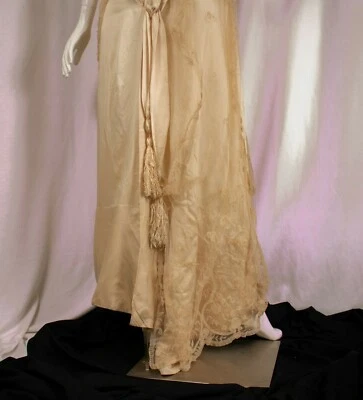 Vestido Charleston 1920 Antiguo Actriz Alice Terry Marfil Seda Talla XS Foto 1 de 4