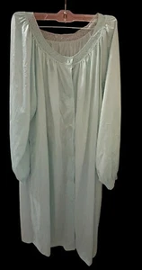 Vintage Shadowline  Blue Turquoise Robe Duster - Size Large - Picture 1 of 6