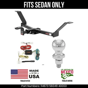 For 09-10 Hyundai Elantra Trailer Hitch 4 Pin Wiring 2" Ball Fit Sedan Curt 2K - Picture 1 of 4