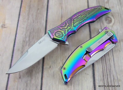 8.5 INCH MTECH ALL STEEL MADE TACTICAL SPRING ASSISTED KNIFE WITH POCKET CLIP  - Image 1 of 4