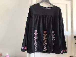 Embroidered cotton Tunic Kaftan Top 18-20 Boho Broderie Ethnic Traditional Folk - Picture 1 of 9