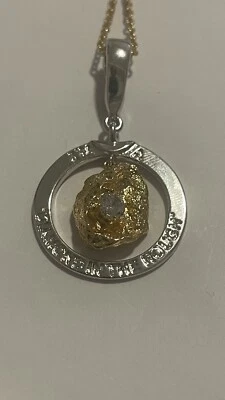 Colgante/cadena Paula Abdul chapado en oro/plata imitación 'diamante en bruto' 9117 Foto 1 de 4