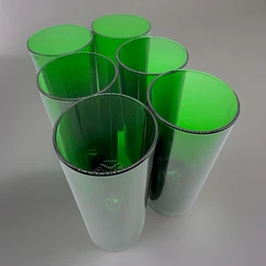 (6) Reims France Forest Emerald Green Tumblers Glasses 5.5"  1970s - Picture 1 of 5