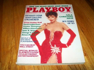 DECEMBER 1983 PLAYBOY WITH CENTERFOLD EXCELLENT CONDITION JOAN COLLINS COVER! - Picture 1 of 2