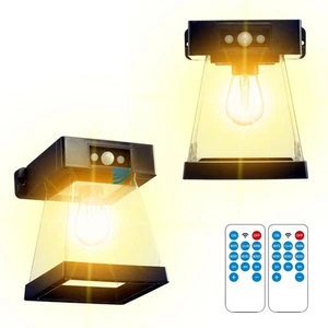 2 Pack Solar Wall Lanterns Outdoor,White or Warm White Led,3 Lighting Modes M... - Picture 1 of 8