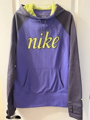 Sudadera con capucha Nike para mujer mediana púrpura y amarilla ajuste térmico Foto 1 de 4