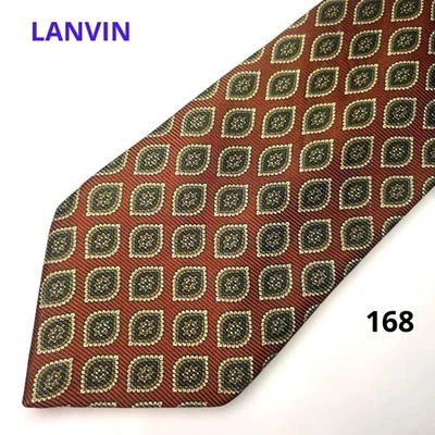 Corbata LANVIN patrón seda Burdeos 88cm usada Foto 1 de 4