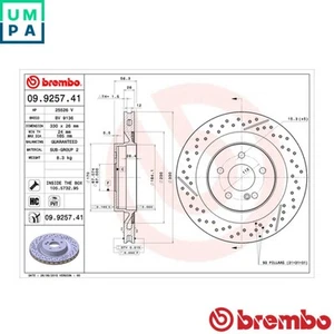 2x BRAKE DISC 09.9257.41 FOR MERCEDES-BENZ CLK/Convertible SLK 6.2L 8cyl - Picture 1 of 6