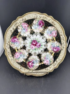 Antique Nippon Hand Painted Plate Rose & Gold Gilded Excellent Example! 8.75” - Picture 1 of 9