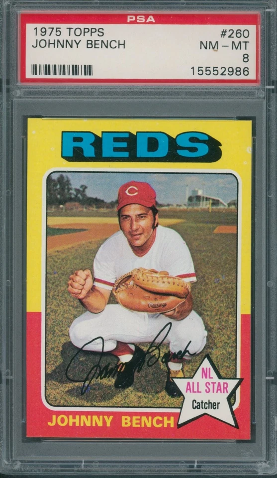 1975 年 Topps #260 Johnny Bench PSA NM-MT 8 *2986 — 第 1/1 张图片