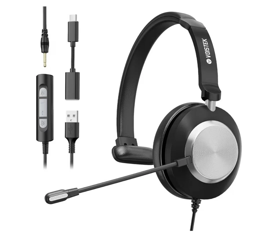 USB Cuffie con Microfono per PC Voistek - Immagine 1 di 4
