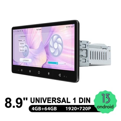 8,9 Zoll Android 13 Autoradio 1 Din Radio mit Navi 64GB + 4GB Carplay 8-Kern USB - Bild 1 von 4