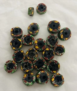 Antike afrikanische Handelsperlen venezianisch alt Glas Millefiori Lot Ag 21 Anfang 1900 - Bild 1 von 5