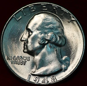 Uncirculated 1948-D Denver Mint Silver Washington Quarter - Picture 1 of 2