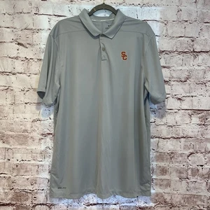 Nike Golf Men’s Gray Dri-Fit Performance Short Sleeve SC Trojans Polo Shirt XL - Picture 1 of 7