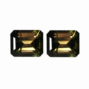 1.61Ct VVS [2Pcs Pair] Superb Octagan 6.1X4.7 MM Smoky Brown Natural Tourmaline - Picture 1 of 4