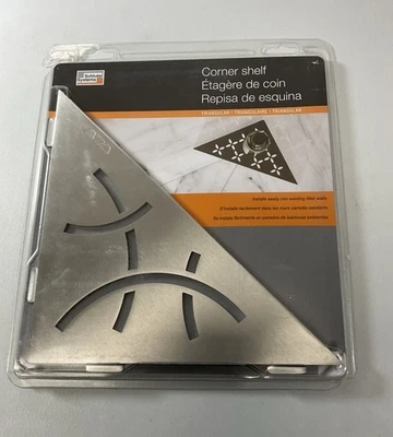 Schluter Triangular Corner Shelf for Tiled Walls- Curve Design, Stainless Steel - Image 1 of 2