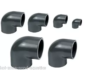 PVC - Grey Pressure 90 Degree Bend - Pond Pipe Fittings - Picture 1 of 1