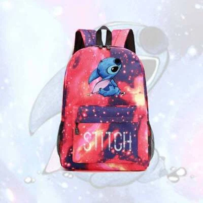 UK Lilo & Stitch Backpack Kids Boys Girl School Bag Travel Shoulder Rucksack