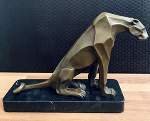 Bronze figure panther big cat cougar sculpture jaguar figure statue animal figure bronze - Picture 1 of 7