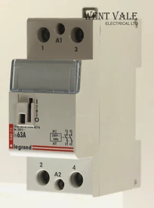 Legrand Lexic - 040 75 63a Double Pole NO Contactor + Manual Control 240v Coil - Picture 1 of 2