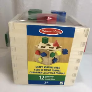 Melissa & Doug Shape Sorting Cube 12 Shapes Wooden Learning Toy Blocks Sealed - Picture 1 of 9
