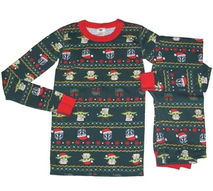 Hanna Andersson Size 150 US 12 Star Wars Baby Yoda Long John Pajamas XMAS Set - Picture 1 of 2
