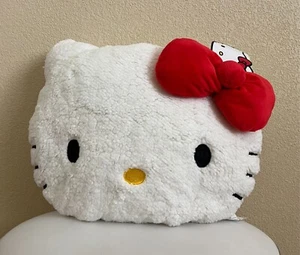 Hello Kitty Extra Large Sherpa Head Bow Decorative Pillow 14" x 18" - Picture 1 of 6
