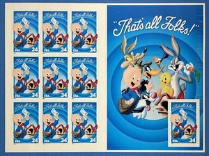 USA 2001 - 34c PORKY PIG Pane of 10 Self Adhesive Sheetlet - MNH...UNFOLDED - Picture 1 of 1