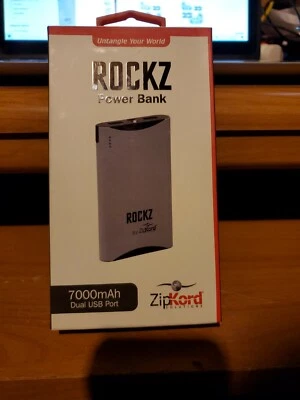 Rockz 7000mAh External Power Bank Dual USB Port - Gray/Black - Image 1 of 2