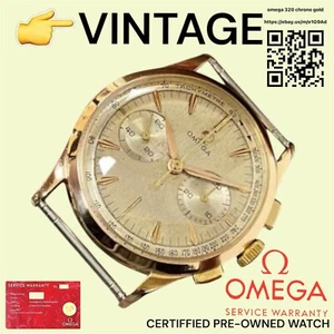OMEGA Chronograph Vintage Watch cal.320 certified warranty repair /18 Karat Gold - Imagen 1 de 7