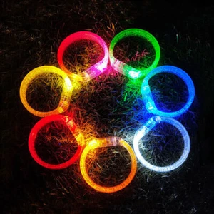 Multicolour Flashing Wrist Luminous Bangle Bracelet Charm Party Glow In The Dark - Picture 1 of 19