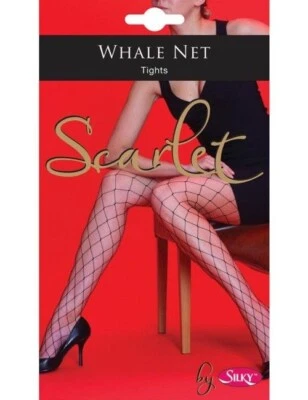 SCARLET by SILKY Whale Net Tights Pantyhose Black Fishnet Large Mesh - Image 1 of 2