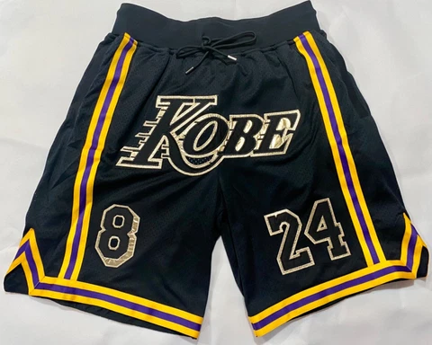 KOBE BRYANT Los Angeles Lakers Black logo shorts all sizes USA Cover